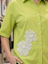 Lime Daisy Embellished Shirt