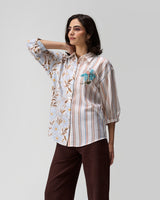 Petal and Stripe Hand Embroidered Shirt