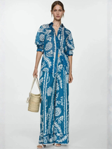 Indigo Tide Printed Royal Crape Co-ord Set