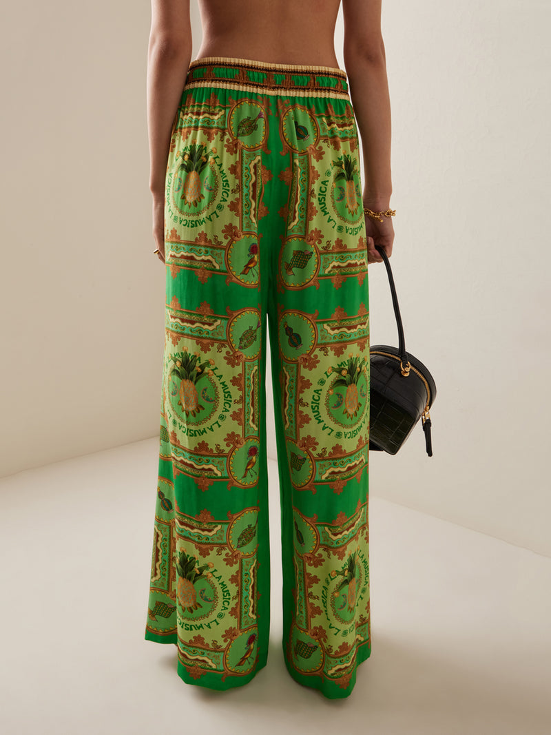 Tropical Baroque Printed Royal Crape Co-ord Set – Green