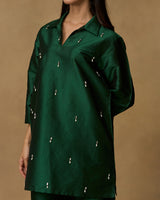 Emerald Pearl Hand Embroidered Co-ord Set