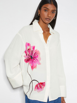 Blooming Elegance Royal Crepe Shirt – Ivory