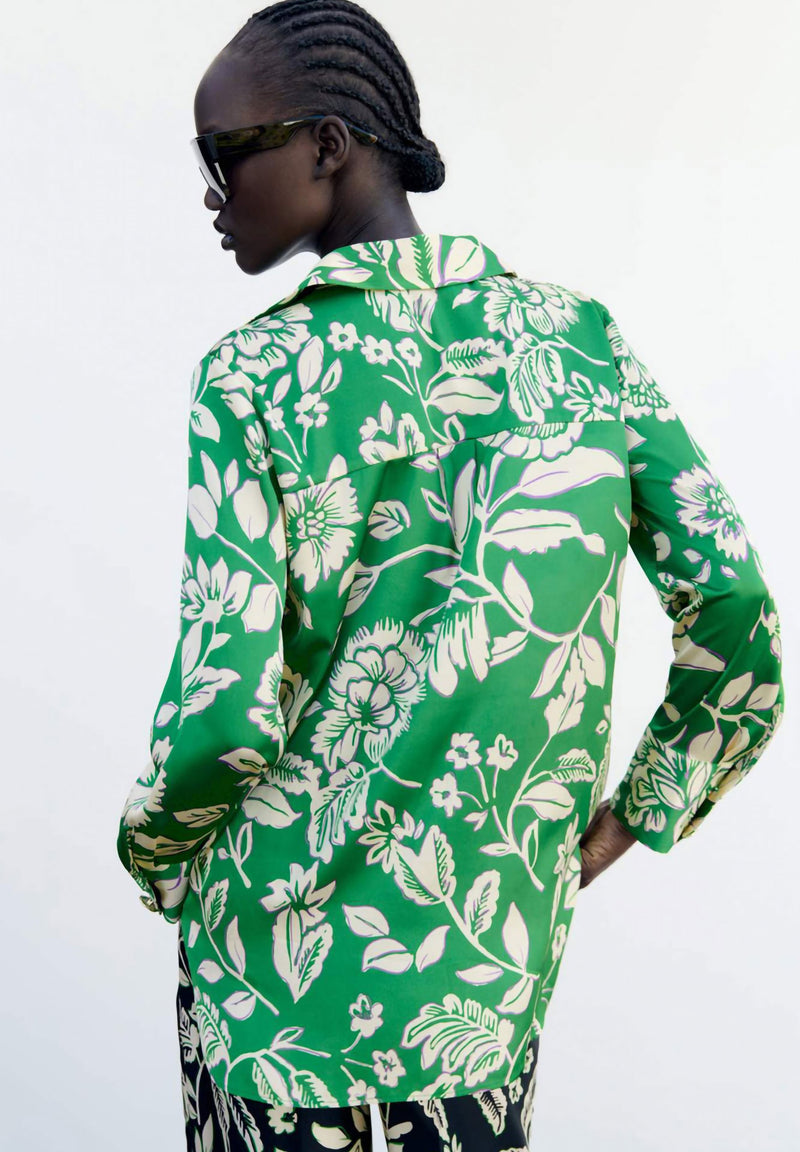 Emerald Drift Royal Crepe Shirt – Emerald Green