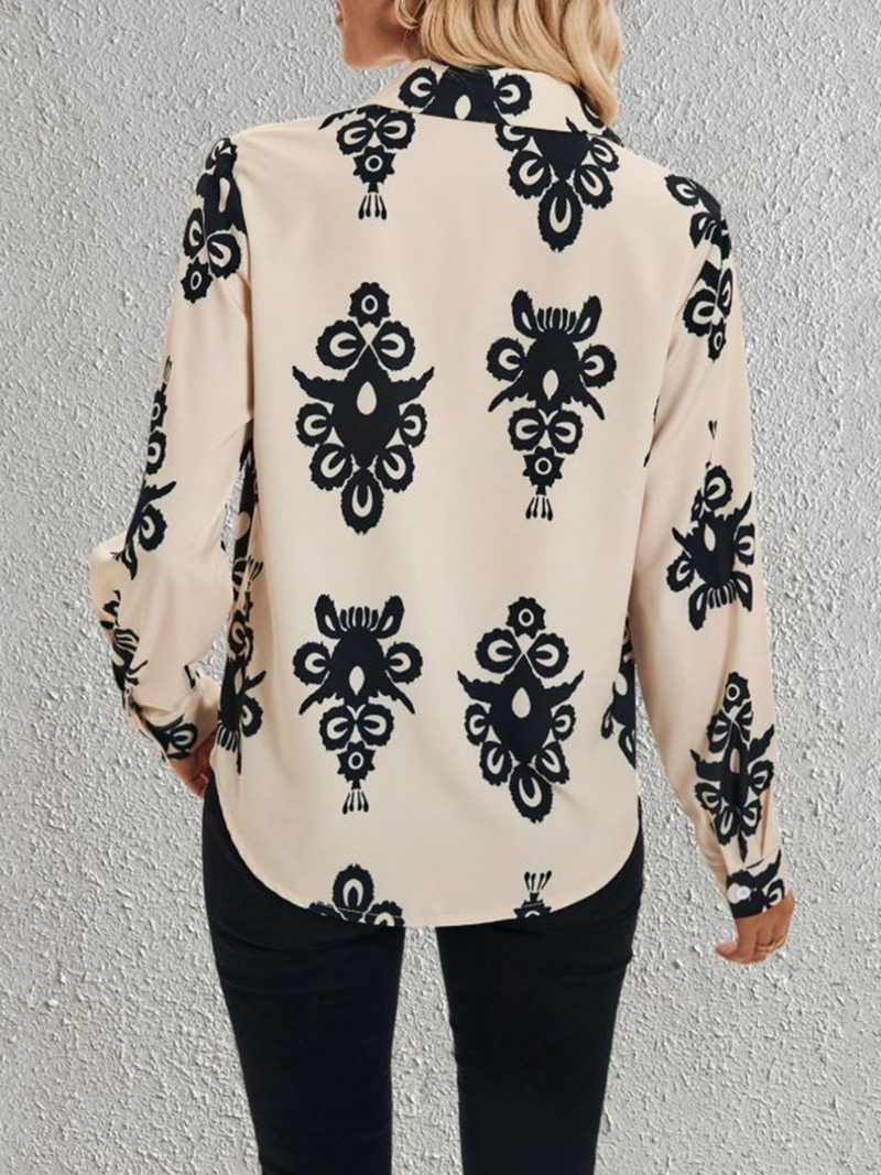 Noir Bloom Button-Up Shirt