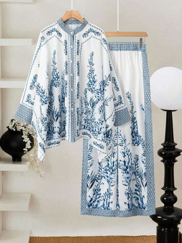 Blue & White Botanical Co-ord Set