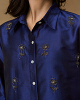 Bleu Elegance Hand Embroidered Co-ord Set