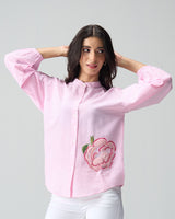 Soft Rose Hand Embroidered Statement Shirt