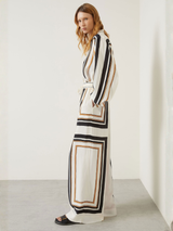 Abstract Edge Printed Royal Crepe Co-ord Set – Ivory