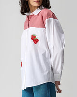 Berry Check Hand Embroidered Shirt