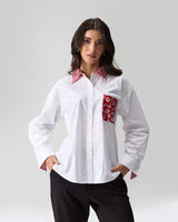 Ruby Bloom Hand Embroidered Shirt