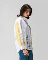 Daisy Day Applique and Hand Embroidered Shirt