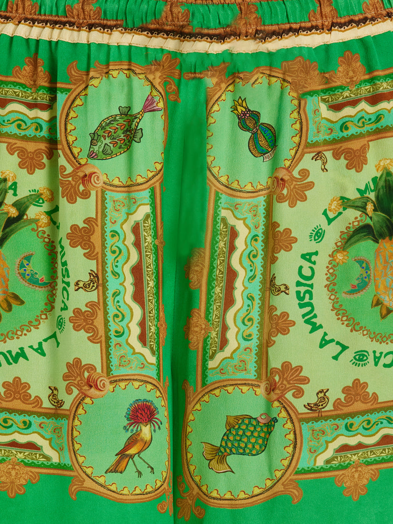 Tropical Baroque Printed Royal Crape Co-ord Set – Green