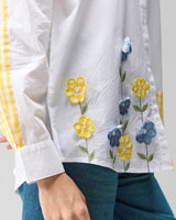Daisy Day Applique and Hand Embroidered Shirt