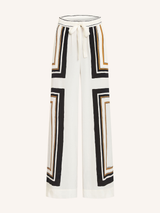 Abstract Edge Printed Royal Crepe Co-ord Set – Ivory