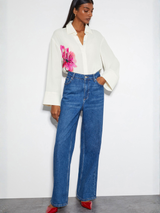 Blooming Elegance Royal Crepe Shirt – Ivory