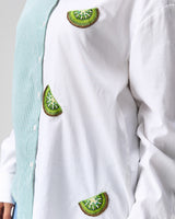 Kiwi Slice Cotton Hand Embroidered Shirt