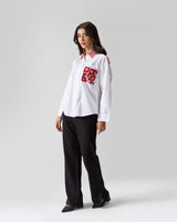 Ruby Bloom Hand Embroidered Shirt