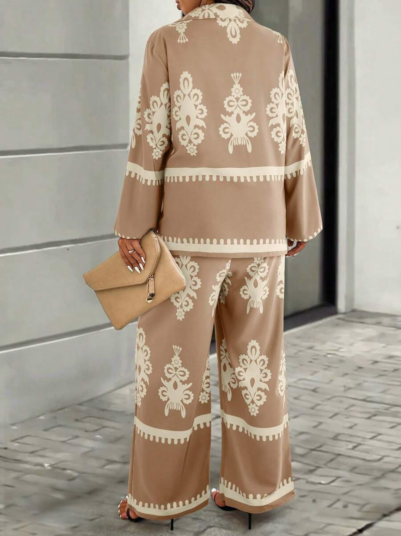 Beige & Cream Ornamental Co-ord Set