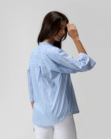 Hydrangea Hand-bead Embroidered Cotton Shirt