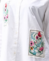 Garden Postcard Applique and Hand Embroidered Shirt