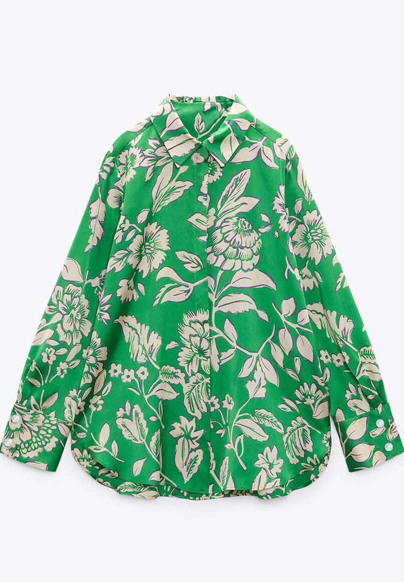 Emerald Drift Royal Crepe Shirt – Emerald Green