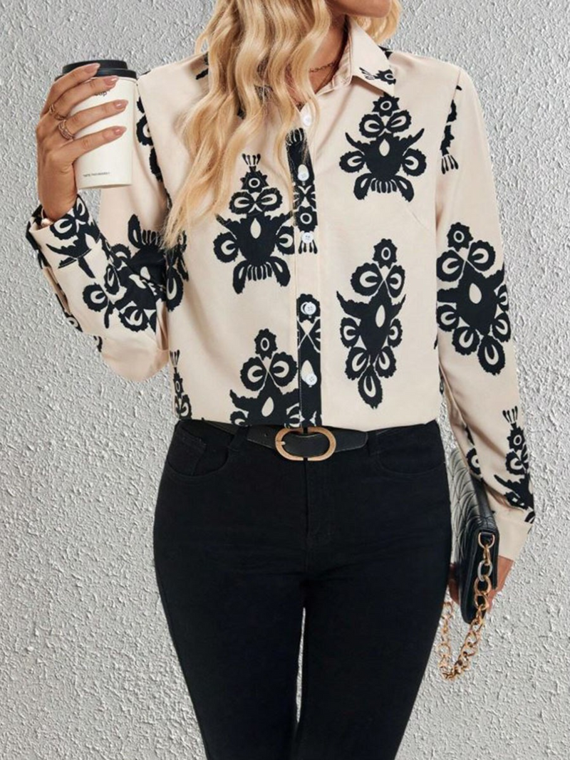 Noir Bloom Button-Up Shirt