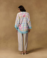 Ivory Iris Royal Crepe Printed Co-ord Set