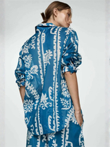 Indigo Tide Printed Royal Crape Co-ord Set