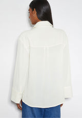 Blooming Elegance Royal Crepe Shirt – Ivory