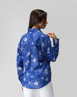 Bloom in Blue Hand Embroidered Statement Shirt