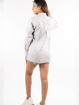 Botanical Embroidered Grey Shirt