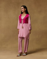 Rose Charm Hand Embroidered Co-ord Set