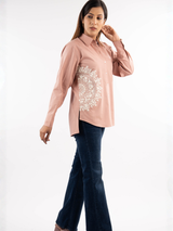 White Medallion Blush Pink Shirt