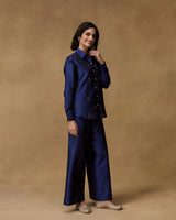 Bleu Elegance Hand Embroidered Co-ord Set
