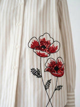 Red Poppy Embroidered Shirt