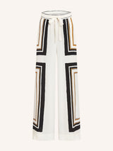 Abstract Edge Printed Royal Crepe Co-ord Set – Ivory