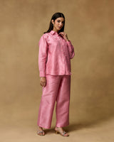 Pink Florescence Hand Embroidered Co-ord Set
