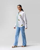 Kiwi Slice Cotton Hand Embroidered Shirt