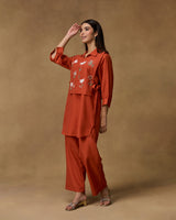Ember Blossom Hand Embroidered Co-ord Set
