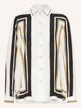 Abstract Edge Printed Royal Crepe Co-ord Set – Ivory