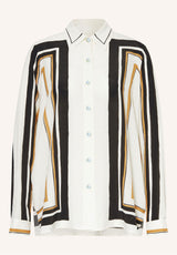 Abstract Edge Printed Royal Crepe Co-ord Set – Ivory