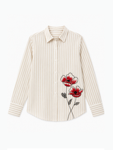 Red Poppy Embroidered Shirt