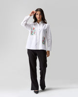 Garden Postcard Applique and Hand Embroidered Shirt