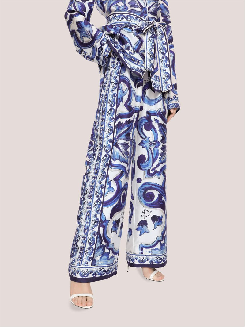 Azure Tile Printed Royal Crape Co-ord Set – Blue