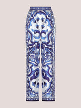 Azure Tile Printed Royal Crape Co-ord Set – Blue