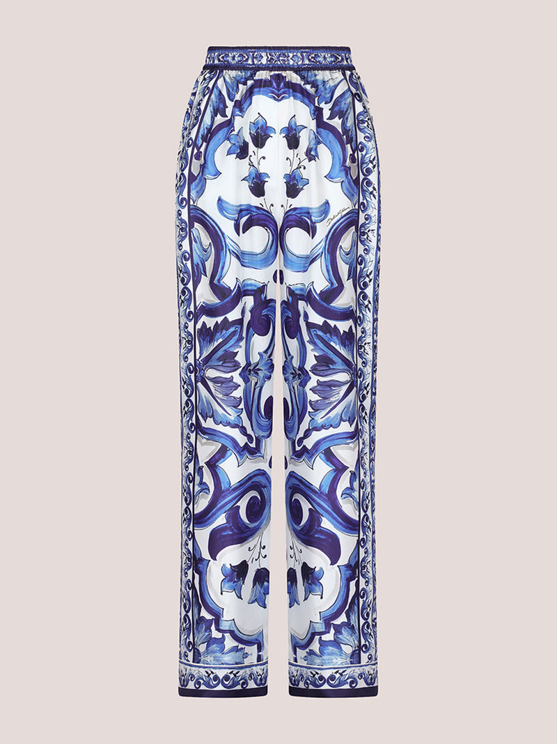 Azure Tile Printed Royal Crape Co-ord Set – Blue