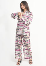 Neutral Abstract Printed Royal Crape Co-ord Set