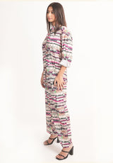Neutral Abstract Printed Royal Crape Co-ord Set
