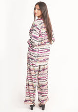 Neutral Abstract Printed Royal Crape Co-ord Set