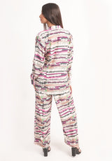 Neutral Abstract Printed Royal Crape Co-ord Set